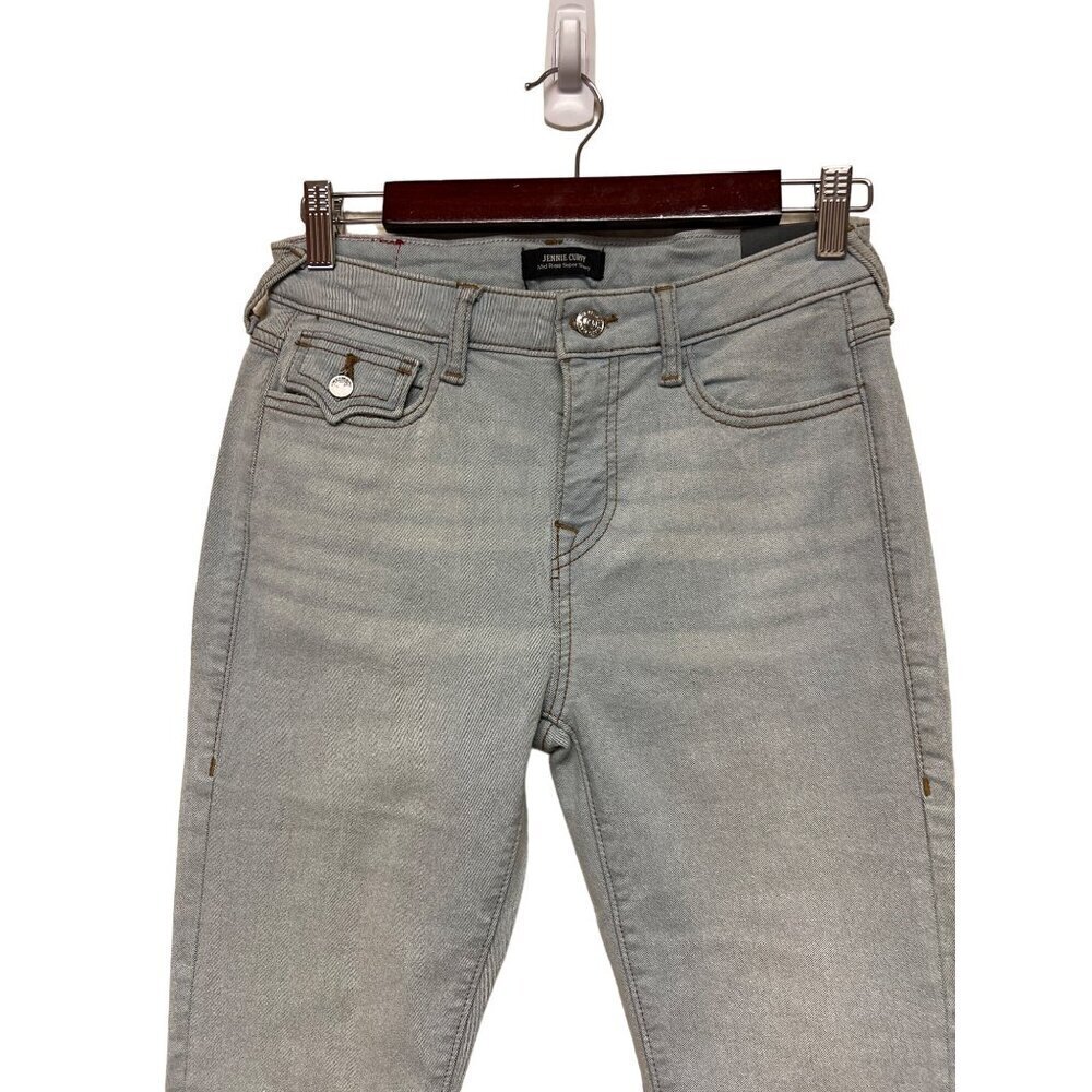 NEW! True Religion Jennie Curvy Mid Rise Super Skinny Blue Jeans Women's Size 27 - Picture 2 of 12